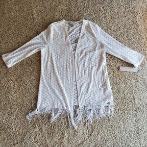 Laura Ashley White Cardigan Type Shirt